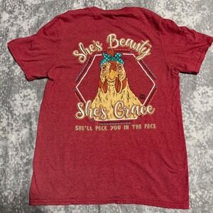 Girlie Girl Originals Chicken Graphic Tee Red TShirt Size S